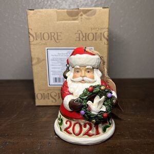 2021 Jim Shore Santa Hanging Ornament  Heartwood Creek Enesco 6009694Q Wreath